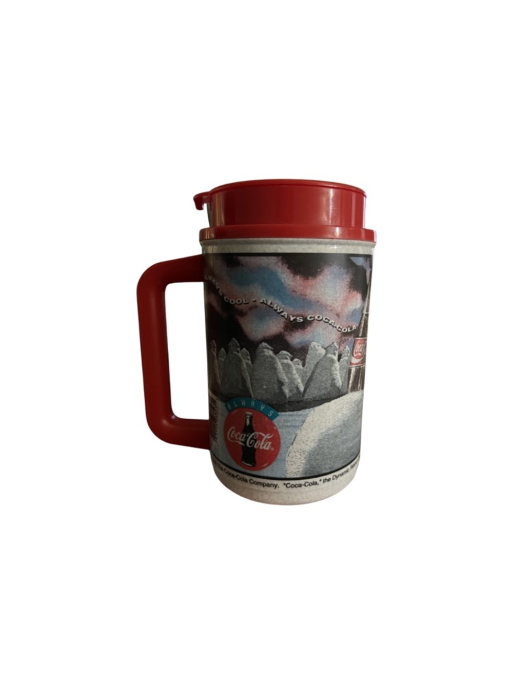 Vintage 1993 Coca Cola Polar Bear Insulated Mug Retro 90s Travel Cup